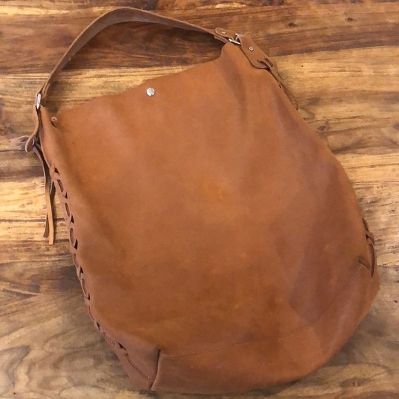 Gianni Notaro Big Slouchy Hobo Bag with Attached Pouch in Whisky Color Suede - Picture 7 of 16